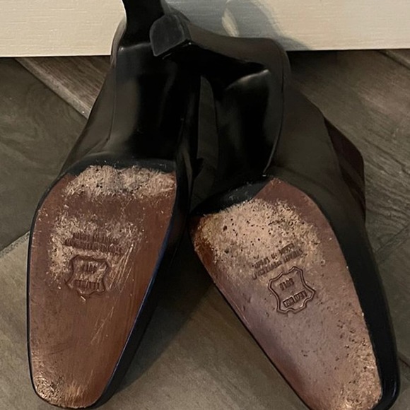 Stuart Weitzman SUEDE LEATHER BUCKLE MULES SZ 9.5 - Picture 4 of 4